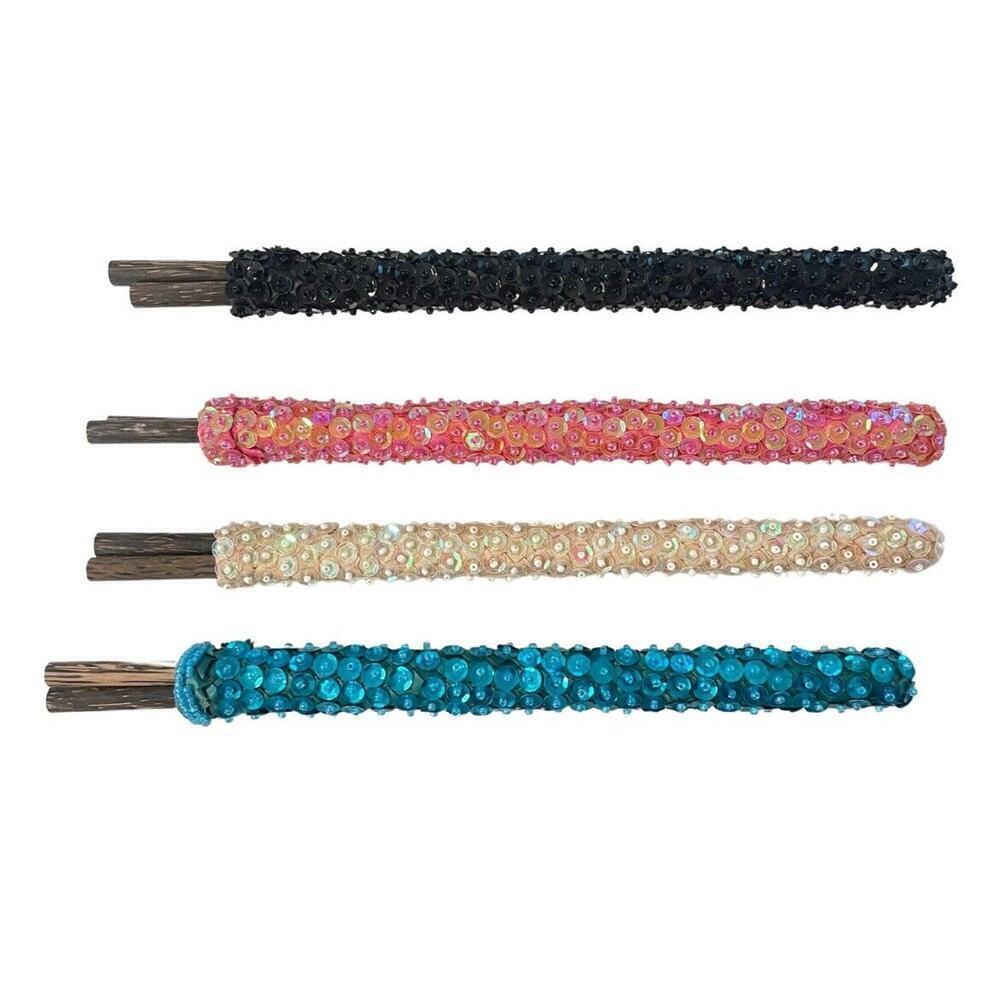 Chopsticks Indonesian Wood Chopsticks and Sequined Assorted Holders‎ Set Of 4